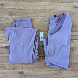 Lavender 2 pc lounge athletic leggings crop top set